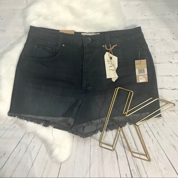 Rachel Roy Peekaboo High Rise Fray Hem Shorts 30 - Picture 2 of 6